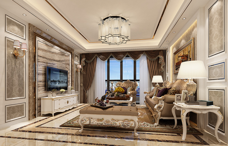 深業(yè)新岸線149平簡歐風格